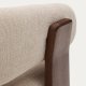 KAVE HOME lenestol i granitt, m. armlener - beige chenille og valntt finish asketre