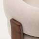 KAVE HOME lenestol i granitt, m. armlener - beige chenille og valntt finish asketre