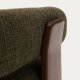 KAVE HOME Granitt lenestol, med armlener - granittgrnn chenille og valntt finish asketre