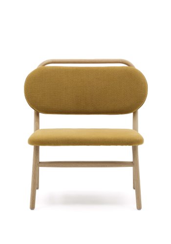 KAVE HOME Helda lenestol - sennepschenille og naturlig eik