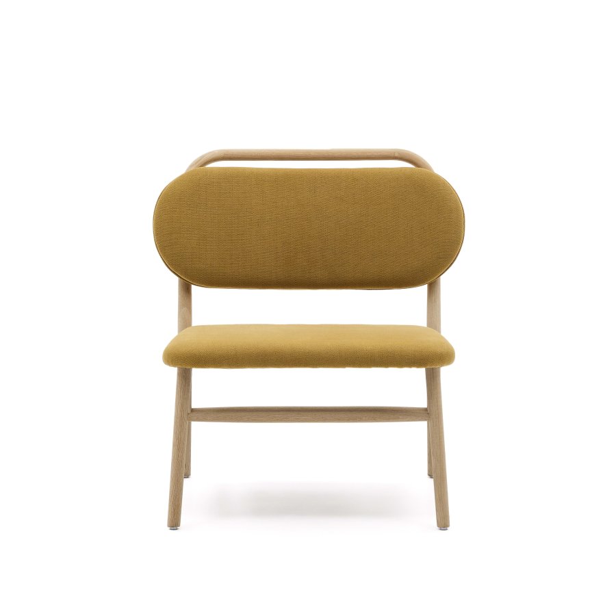 KAVE HOME Helda lenestol - sennepschenille og naturlig eik