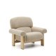 KAVE HOME Nema lenestol i beige chenille med ben i heltre ask i naturlig utfrelse FSC 100%