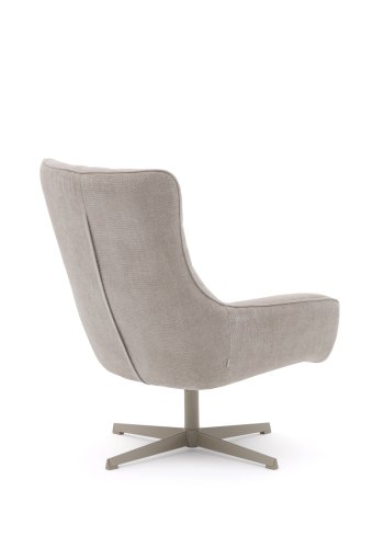 KAVE HOME Teryl lenestol, med armlener - beige chenille og grtt metall