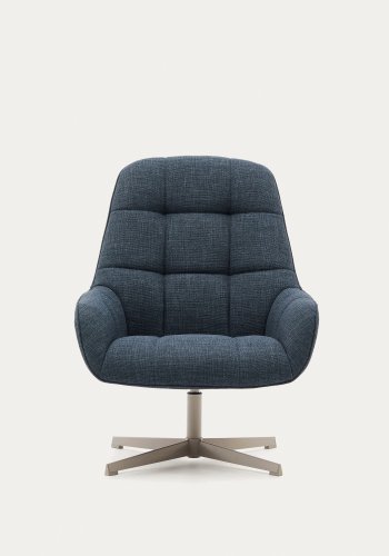 KAVE HOME Jaspe svingstol, m. armlen - bltt stoff og grtt metall