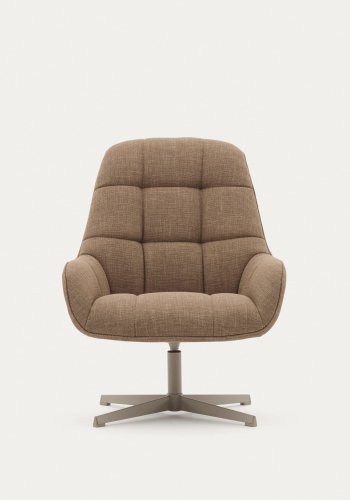 KAVE HOME Jaspe lysebrun svingbar lenestol med grlakkert metall, FSC 100%