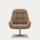 KAVE HOME Jaspe lysebrun svingbar lenestol med grlakkert metall, FSC 100%