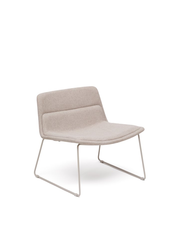 KAVE HOME Zahara beige lenestol og stl i beige utfrelse, 100 % FSC