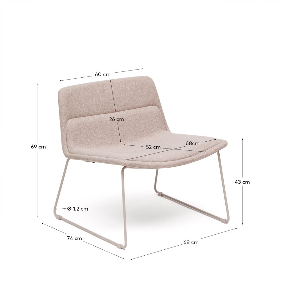 KAVE HOME Zahara beige lenestol og stl i beige utfrelse, 100 % FSC