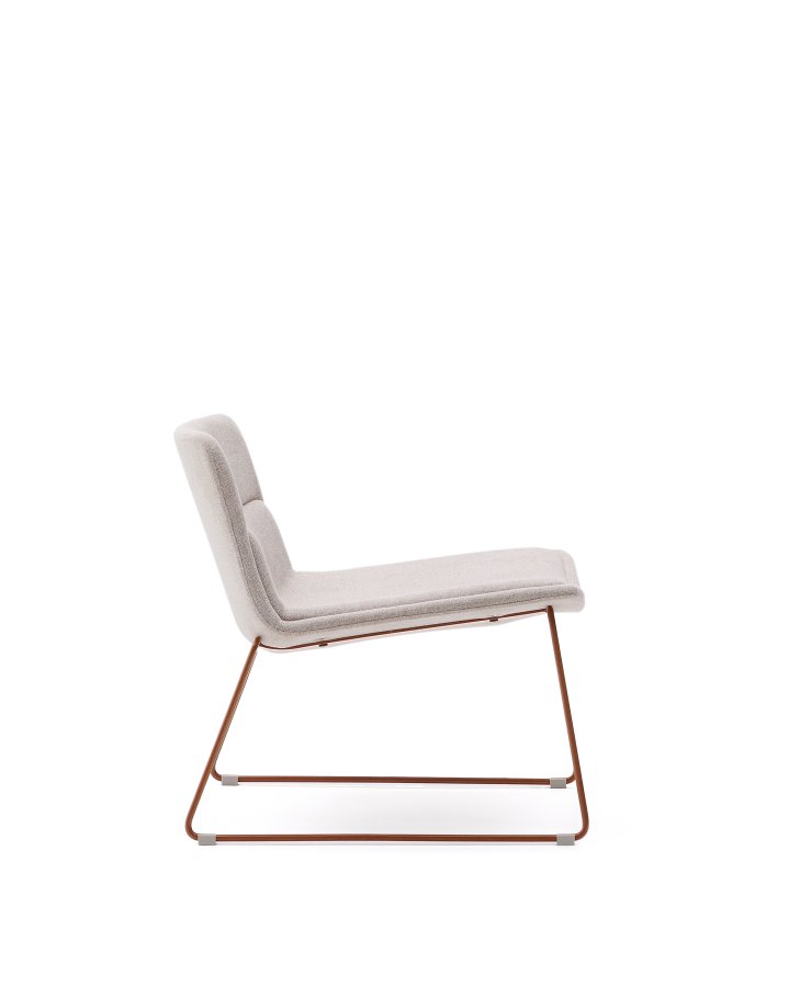 KAVE HOME Zahara Sessel - beige Stoff und Terrakotta-Stahl