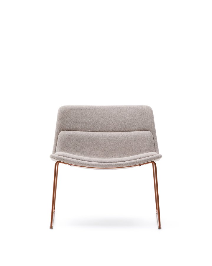 KAVE HOME Zahara Sessel - beige Stoff und Terrakotta-Stahl