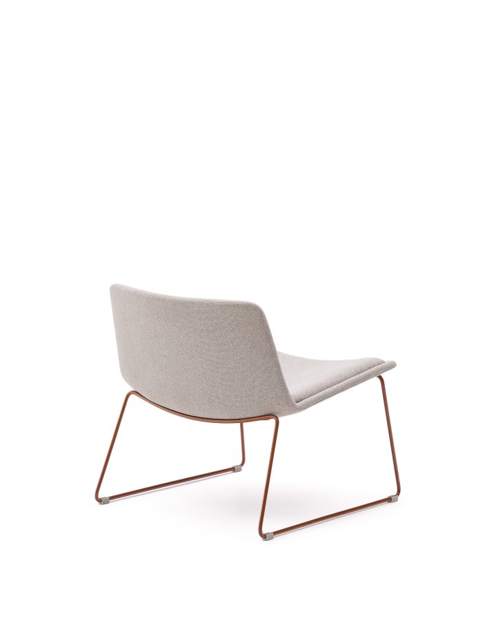 KAVE HOME Zahara Sessel - beige Stoff und Terrakotta-Stahl
