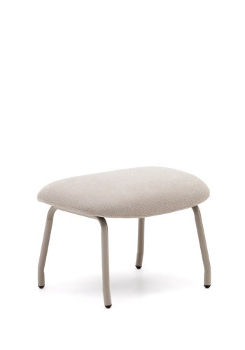 KAVE HOME Belina Fußstütze, rechteckig – beigefarbener Chenillestoff und Stahl (58,5 x 41)