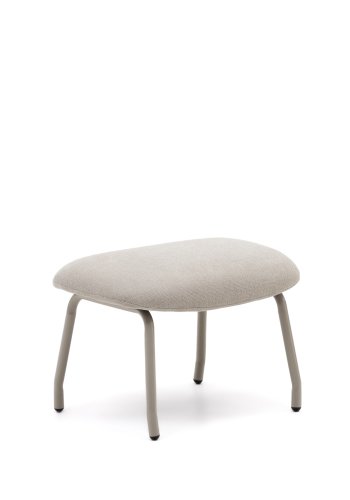 KAVE HOME Belina Fußstütze, rechteckig – beigefarbener Chenillestoff und Stahl (58,5 x 41)