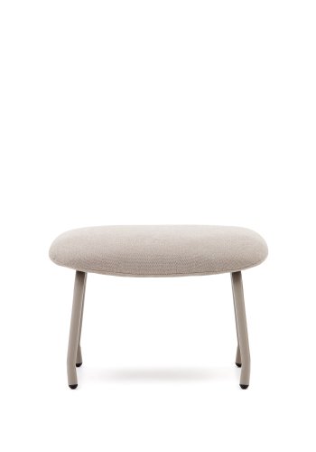 KAVE HOME Belina Fußstütze, rechteckig – beigefarbener Chenillestoff und Stahl (58,5 x 41)