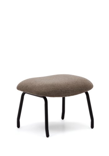 KAVE HOME Belina fotsttte, rektangulr - lysebrunt chenillestoff og stl (58,5x41)