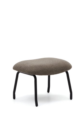 KAVE HOME Belina fotsttte, rektangulr - lysebrunt chenillestoff og stl (58,5x41)