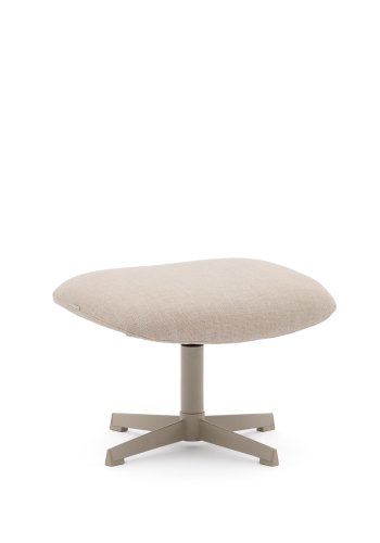 KAVE HOME Teryl fotskammel, rektangulr - beige chenille og grtt metall (58x42,5)