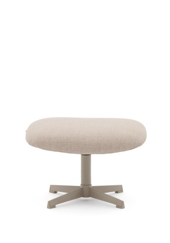 KAVE HOME Teryl fotskammel, rektangulr - beige chenille og grtt metall (58x42,5)