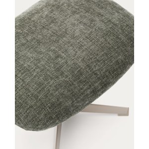 KAVE HOME Teryl grn chenille-fodsttte med grlakeret metal, FSC 100%.