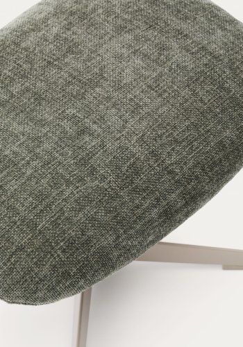 KAVE HOME Teryl grnn chenille fotsttte med grlakkert metall, FSC 100%.