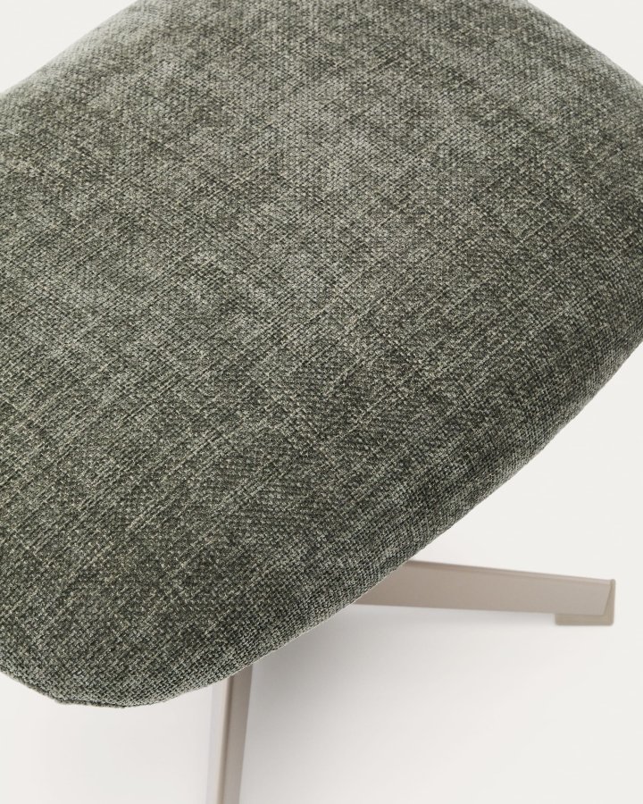 KAVE HOME Teryl grnn chenille fotsttte med grlakkert metall, FSC 100%.