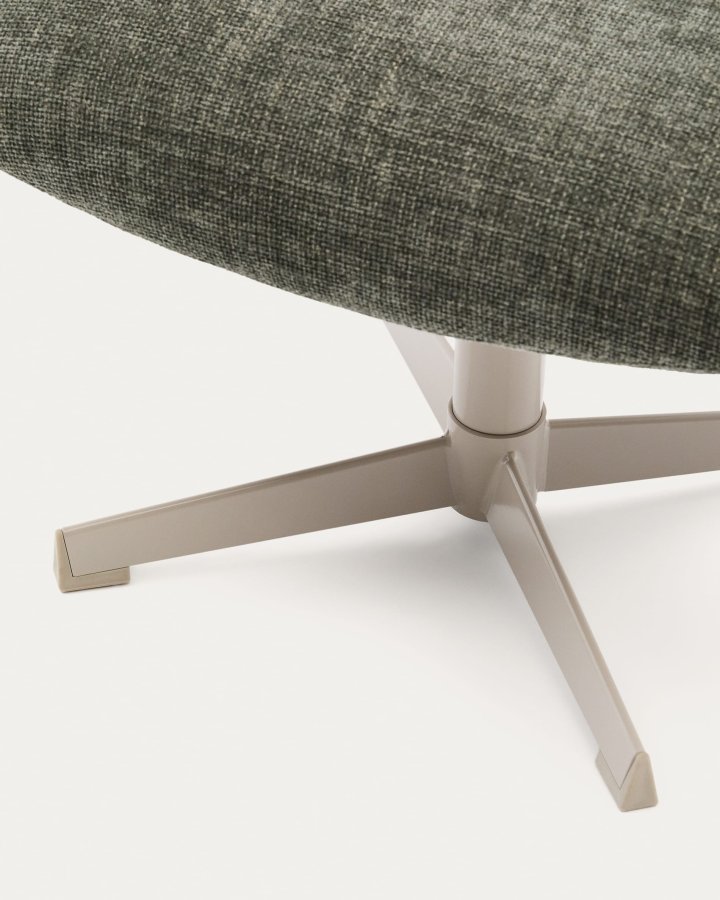 KAVE HOME Teryl grnn chenille fotsttte med grlakkert metall, FSC 100%.
