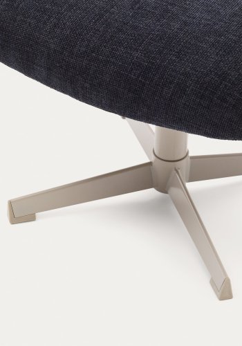 KAVE HOME Teryl bl chenille fotsttte med grlakkert metall, FSC 100%.