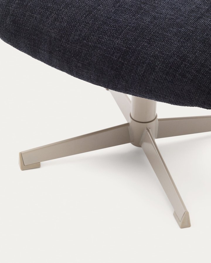 KAVE HOME Teryl bl chenille fotsttte med grlakkert metall, FSC 100%.