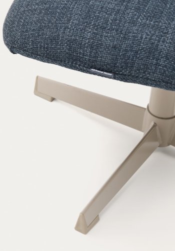 KAVE HOME Jaspe fotsttte, rektangulr - bltt stoff og grtt metall (58x42,5)