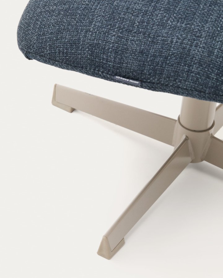 KAVE HOME Jaspe fotsttte, rektangulr - bltt stoff og grtt metall (58x42,5)