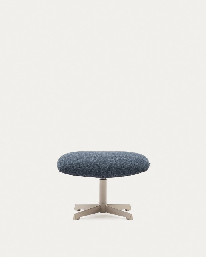 KAVE HOME Jaspe fotsttte, rektangulr - bltt stoff og grtt metall (58x42,5)