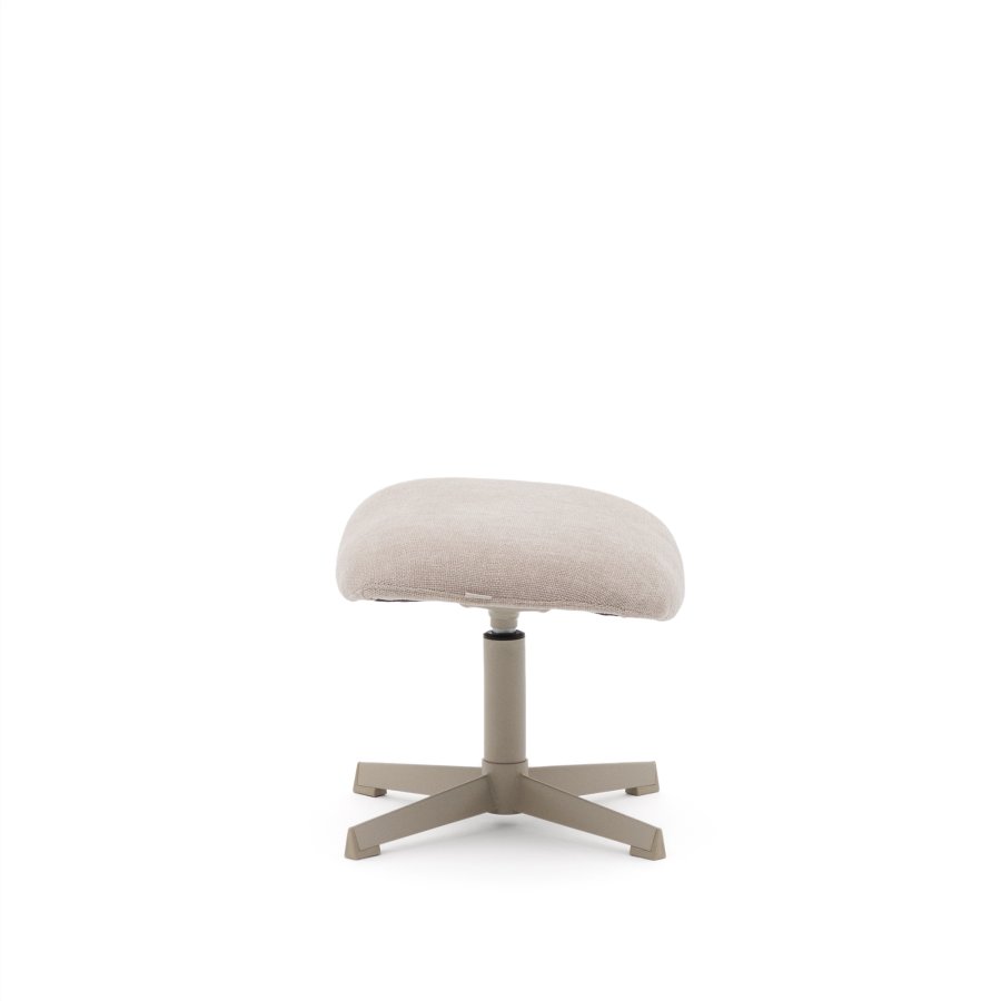 KAVE HOME Jaspe beige fotsttte med grtt metall, FSC 100%