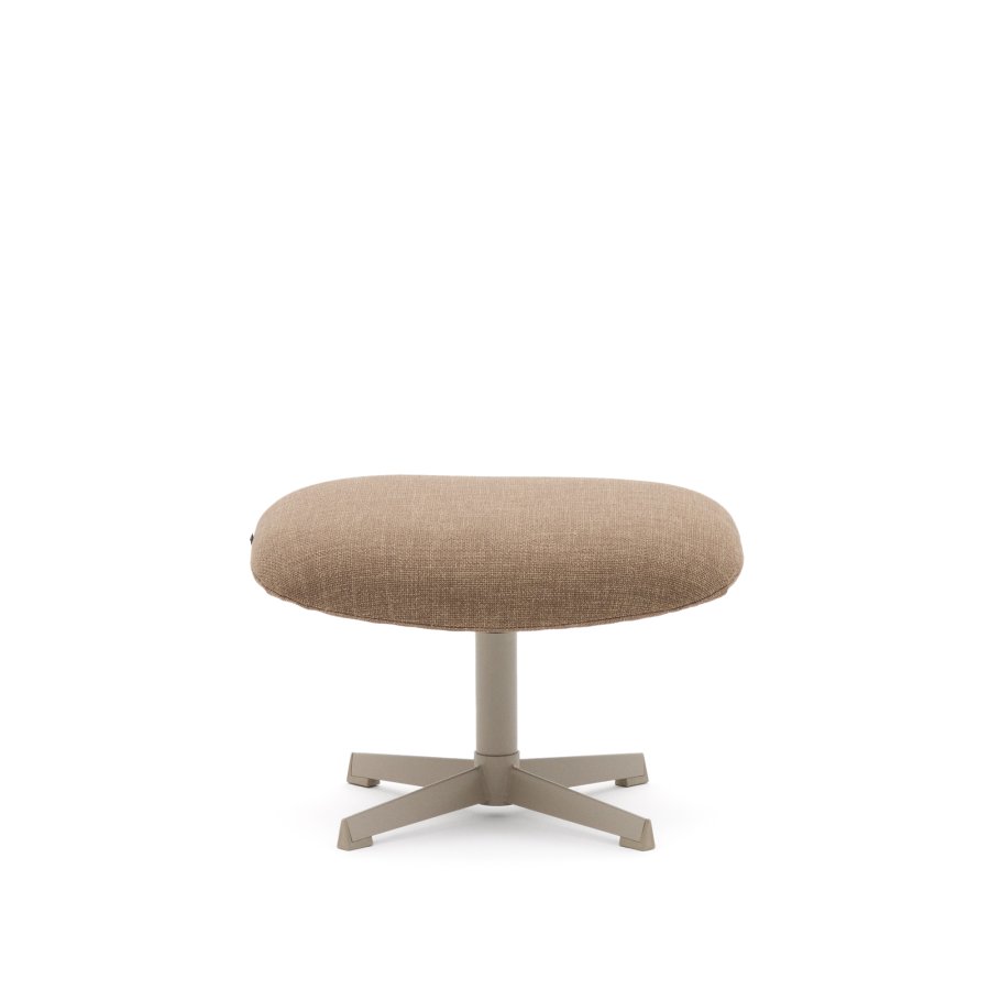 KAVE HOME Jaspe lysebrun fotsttte med grtt metall, FSC 100%