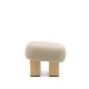 KAVE HOME Nema beige chenille fotskammel med ben i heltre ask, naturlig finish, 65x55,4 cm, FSC 100%