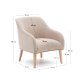 KAVE HOME Bobly l�nestol, m. arml�n - beige stof og natur b�getr�