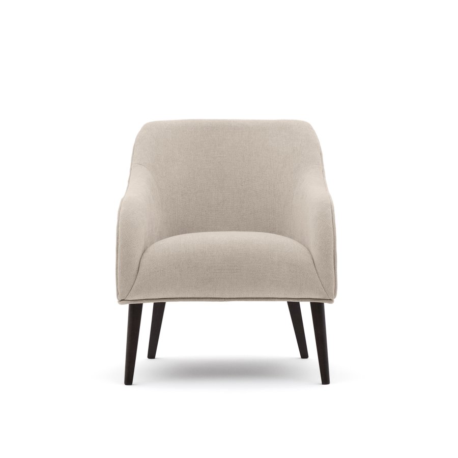 KAVE HOME Bobly l�nestol, m. arml�n - beige stof og wenge b�getr�