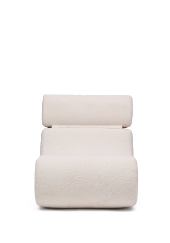 KAVE HOME Club lenestol, m. sammenleggbar hodesttte - krem ​​bouclé-stoff