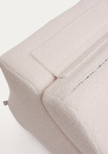 KAVE HOME Club lenestol, m. sammenleggbar hodesttte - krem ​​bouclé-stoff