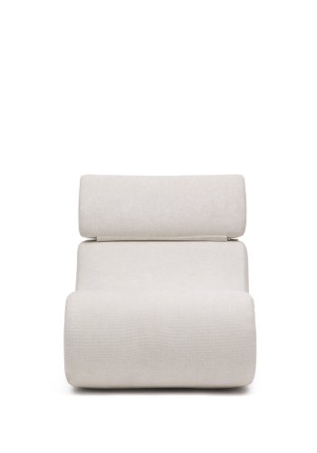 KAVE HOME Club lenestol, m. sammenleggbar hodesttte - perlefarget chenillestoff