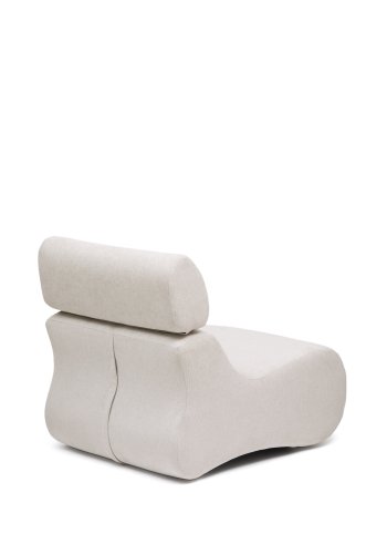 KAVE HOME Club lenestol, m. sammenleggbar hodesttte - perlefarget chenillestoff