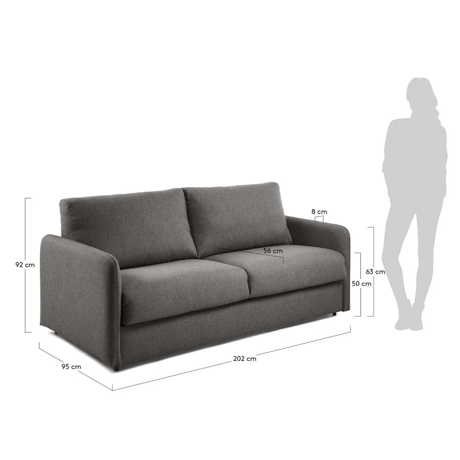 KAVE HOME Komoon sovesofa - gr� stof og st�l