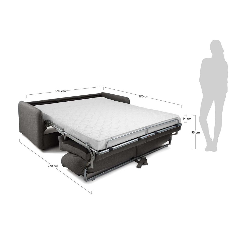 KAVE HOME Komoon sovesofa - gr� stof og st�l