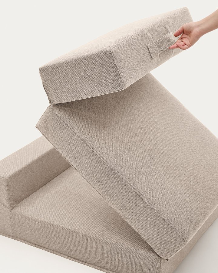 KAVE HOME Arty konvertibel puff/seng - beige stoff (70x89(200)