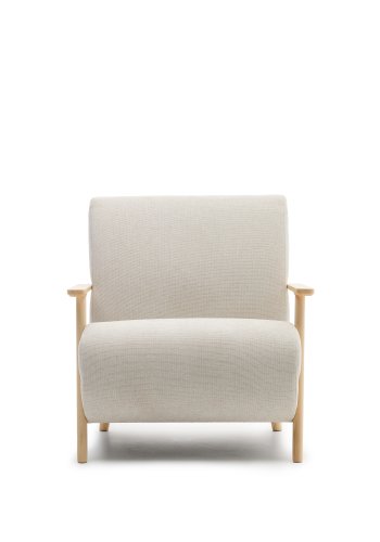 KAVE HOME Meghan lenestol i perlemor chenille og med heltre bk i naturlig utfrelse FSC Mix Cr