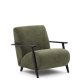 KAVE HOME Meghan lenestol, m. armlener - grnn chenille og bk med wenge-finish