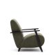 KAVE HOME Meghan lenestol, m. armlener - grnn chenille og bk med wenge-finish