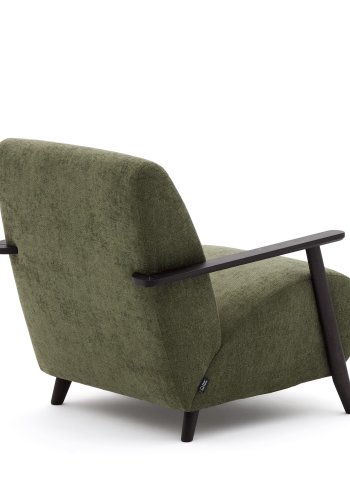 KAVE HOME Meghan lenestol, m. armlener - grnn chenille og bk med wenge-finish
