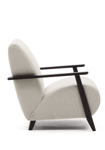 KAVE HOME Meghan lenestol, m. armlener - perlemor-chenille og bketre med wenge-finish