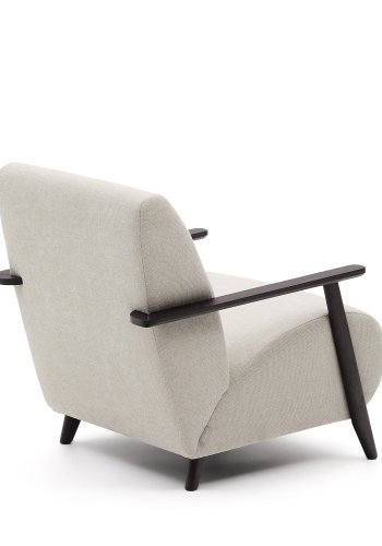 KAVE HOME Meghan lenestol, m. armlener - perlemor-chenille og bketre med wenge-finish