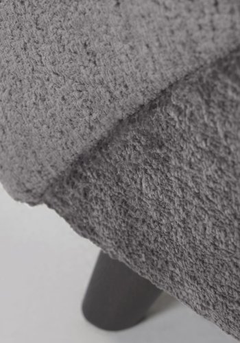 KAVE HOME Marthan Ftölj - Grtt Chenilletyg och Svart Ask